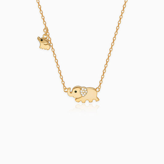 Golden Elephant Charm Necklace